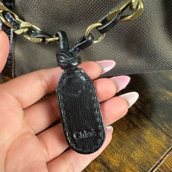 Chloe Harley‎ Small Size Tote Bag 2-Way Canvas Leather - Picture 9 of 16